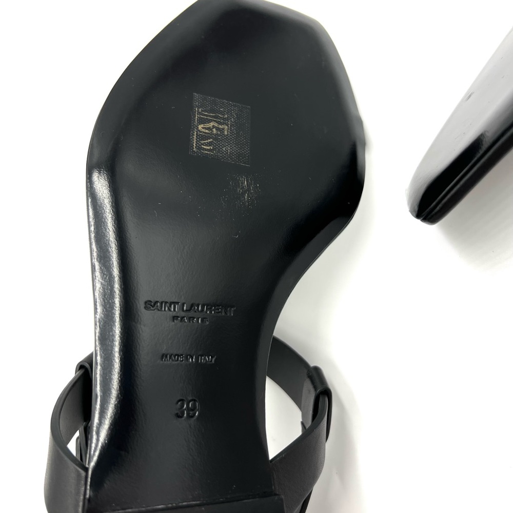 Yves Saint Laurent Black and Gold Sandals - Picture 4 of 7